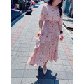 Long Floral V Neck Dress_1
