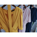 V Neck Overlap Design Dress_1