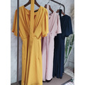 V Neck Overlap Design Dress