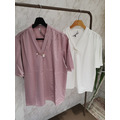 Satin Blouse with Pearl Brooch_1