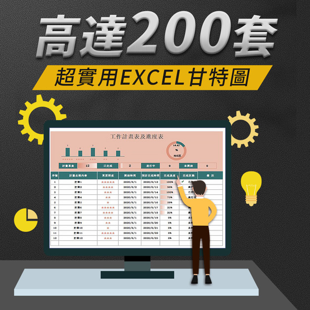 實用工具｜200套Excel甘特圖模板 進度管理好方便