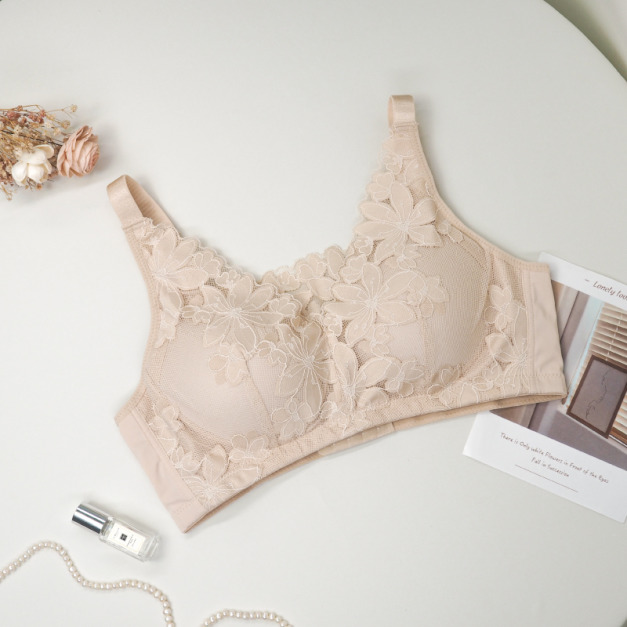 YC-063 新品 優雅花漾蕾絲 無鋼圈術後義乳口袋內衣 (後扣式)