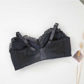 DL-002 L號 黑色-花漾蕾絲無鋼圈術後口袋內衣(後扣式)_1