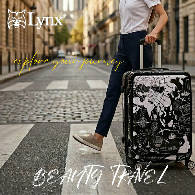 【美國山貓 Lynx】29吋雙開式地圖郵戳 旅行箱