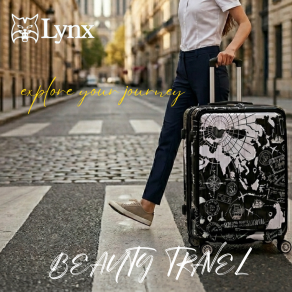 【美國山貓 Lynx】29吋雙開式地圖郵戳 旅行箱