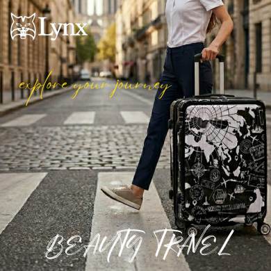 【美國山貓 Lynx】29吋雙開式地圖郵戳 旅行箱