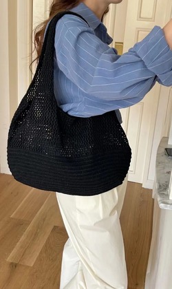 韓國簡約復古鏤空針織包 共五色