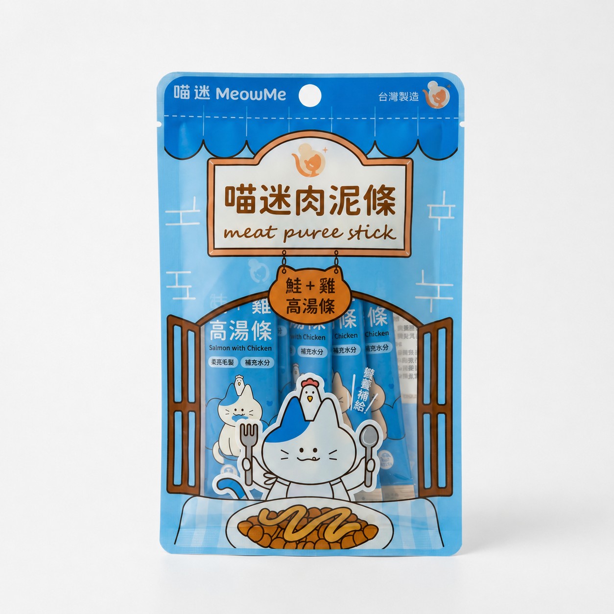 喵迷肉泥-鮭雞高湯條 6入