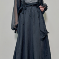 抽繩大口袋傘擺工裝裙（三色）_1