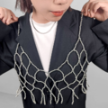 鏤空個性編織串珠背心