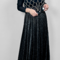 閃閃惹人愛絨布網紗黑裙