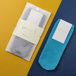男輕薄短襪 - 瑩藍
