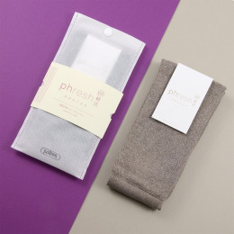 女焓溫輕暖波浪襪 - 鉻棕