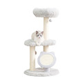 【PETPALS 雲棉貓跳台】北歐風2層貓抓柱｜天然劍麻抓板 x 可拆洗毛窩 x 玩具球設計