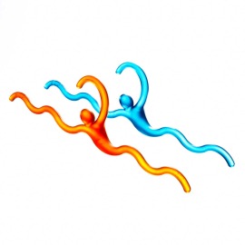 Hang On 造型衣架 - 藍+橘