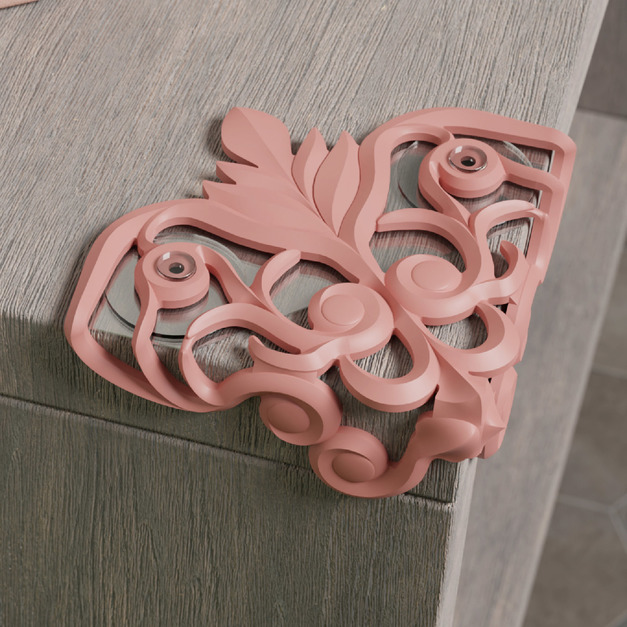 渦卷紋護角  防撞桌角 (柔和桃)