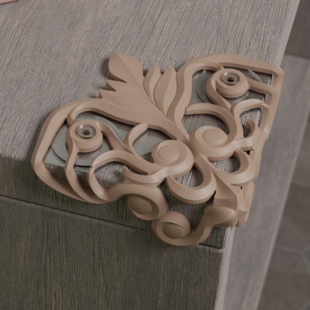 渦卷紋護角  防撞桌角 (拿鐵棕)