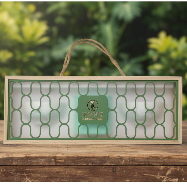 茶韵滿杯 (特選金萱+綠色結晶釉對杯)