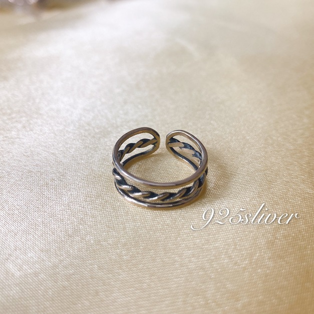 925純銀戒指『麻花』