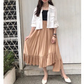 正韓不對稱百褶裙