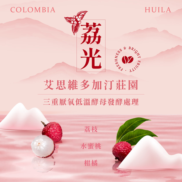 哥倫比亞 薇拉 艾思維多加汀莊園 荔光 三重厭氧低溫酵母發酵處理