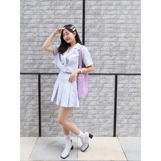 氣質百褶裙套裝