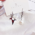 個性不規則星星珍珠吊墜耳環_2
