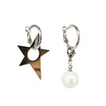 個性不規則星星珍珠吊墜耳環_4