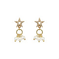 氣質五角星珍珠流蘇小款垂墜耳環_4