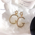 滿鑽字母G星星耳墜_1