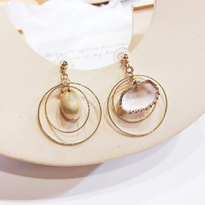 度假風不對稱貝殼耳墜