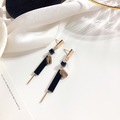 簡約幾何黑色長耳墜