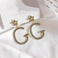 滿鑽字母G星星耳墜_3