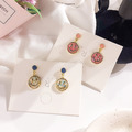 韓國微笑幻彩亮片耳環