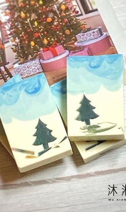 香蜜花園_沐湘房(生活態度)藍色聖誕夜手工皂禮物*贈送手工蝶古巴特麻布袋*