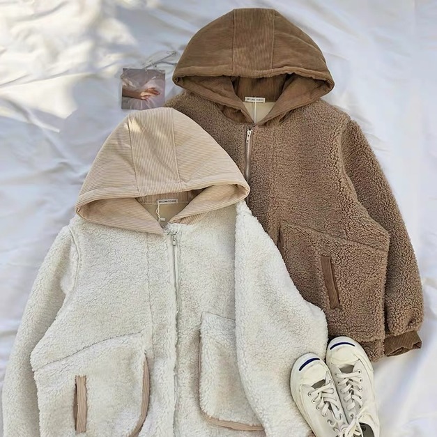 QQ毛燈芯絨連帽外套