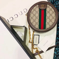Gucci 經典老花圓餅鏈條包_3