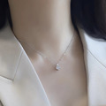 925純銀精工單鑽項鍊_1