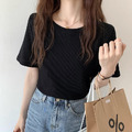 韓國鬆餅格短T_1