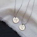 S925情侶款純銀刻字圓牌鍊