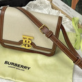 Burberry tb bag 帆布拼接側背包_7