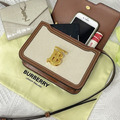 Burberry tb bag 帆布拼接側背包_4