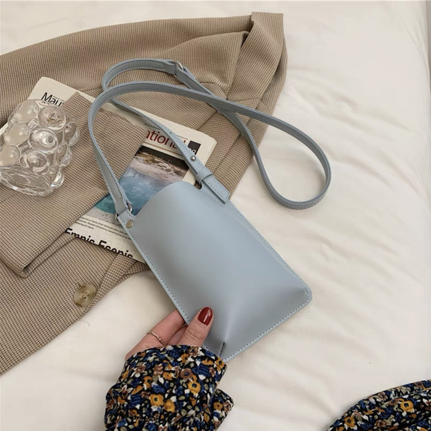 韓國真皮質感側背手機包