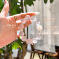 《櫻雪初語》粉水晶雪花幽靈手鍊_2