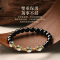 玄境守護｜黑曜石 &times; 綠幽靈能量手串_4
