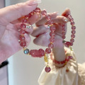 莓運滿盈｜草莓晶・灰月光貔貅手串_3