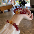 緋櫻流光｜草莓晶 &times; 膠花水晶能量手串_5