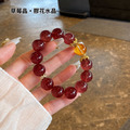 緋櫻流光｜草莓晶 &times; 膠花水晶能量手串_3
