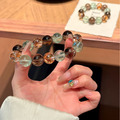 森嶼流光｜茶晶・綠螢石・金箔膠花手串_4