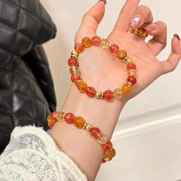 熾陽流金｜黃膠花・紅膠花能量手串